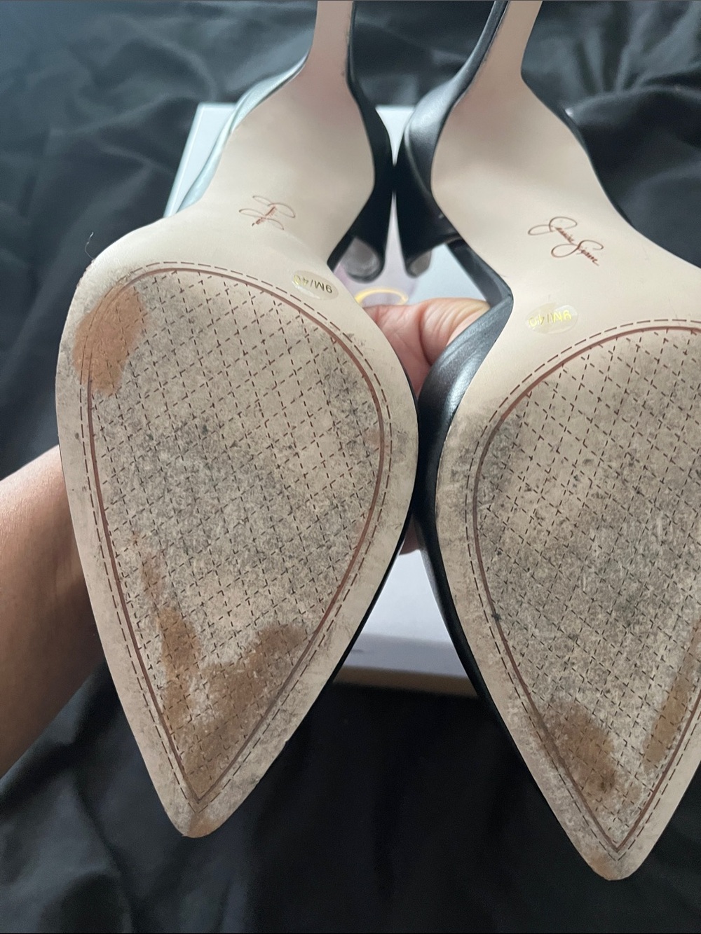 Jessica Simpson Black Pointed D'Orsay High Heels - Picture 3 of 5